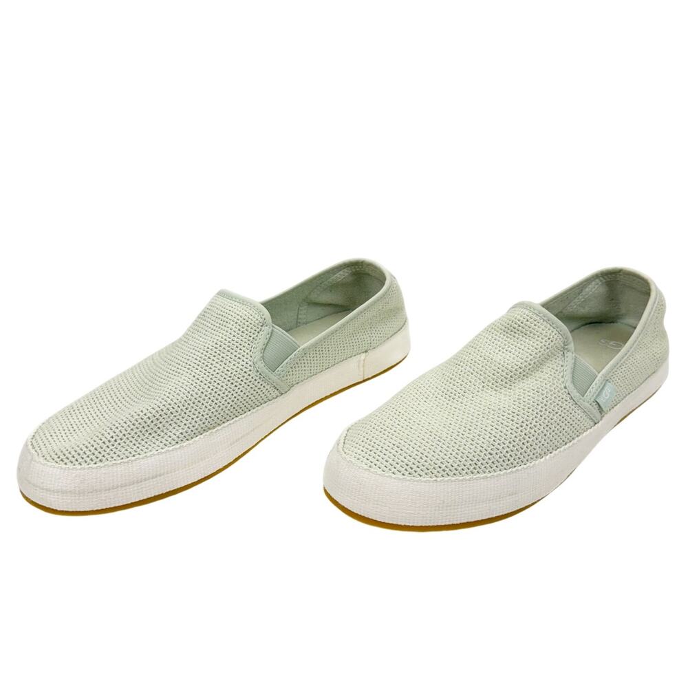UGG Pastel Mint Knit Slip On Teddy‎ Lined Sneakers Shoes 10 Comfort Minimalistic